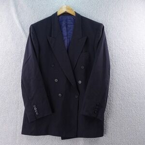Vintage English Manor Mens 42R 100%‎ Wool Double Breasted Blazer Coat Jacket